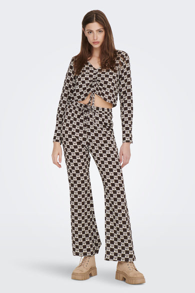 ONLNOVA LUX L/S RUCHING TOP AOP PTM