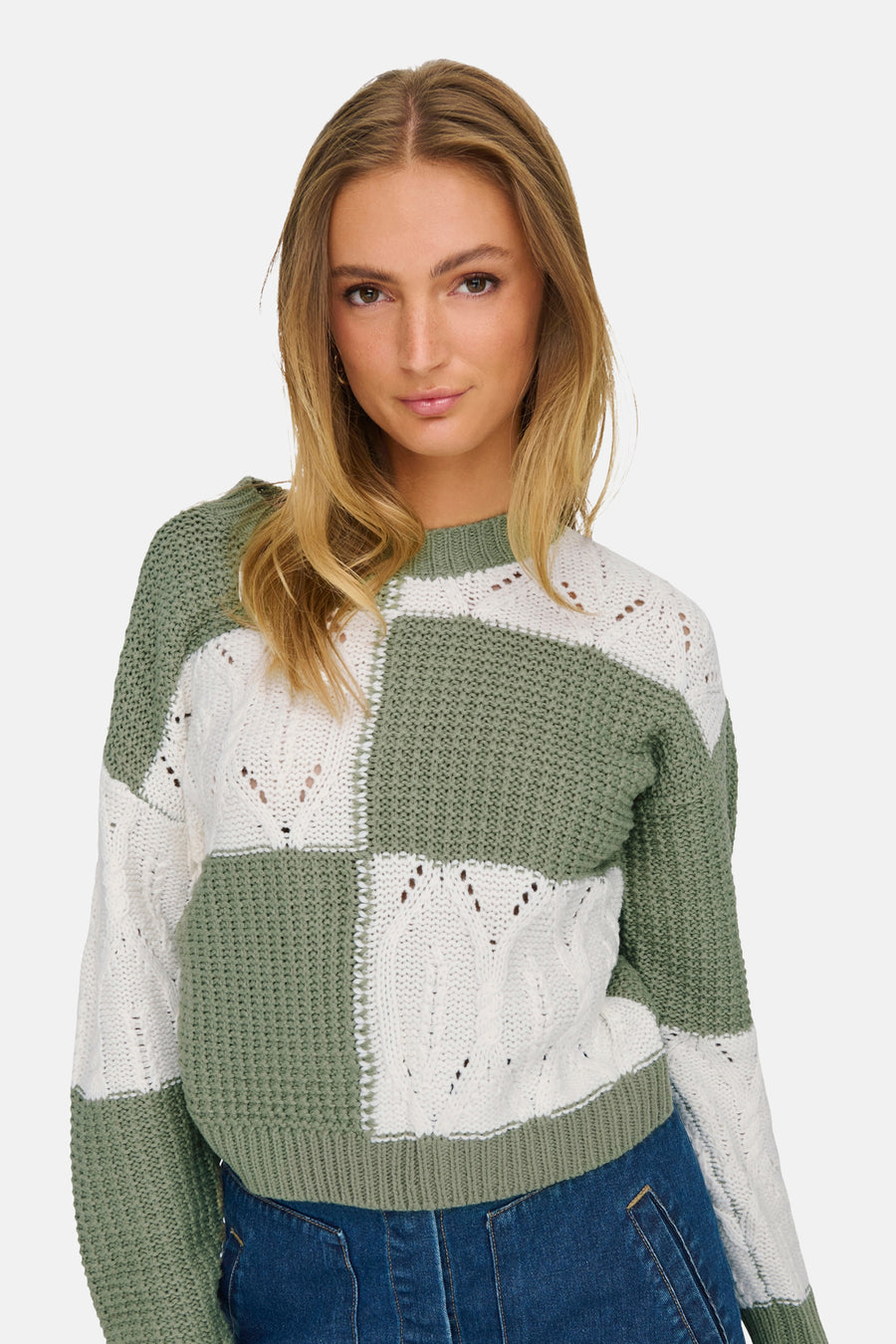 Pull à col rond - vert - JDY