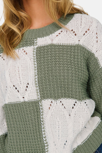 Pull à col rond - vert - JDY