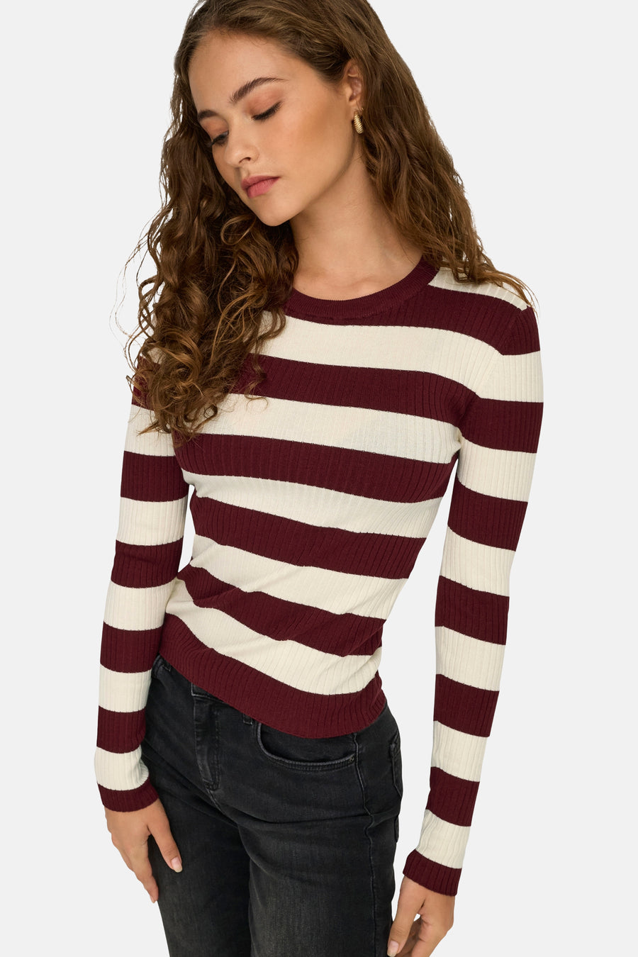 Pull met ronde hals - rood - JDY - 4