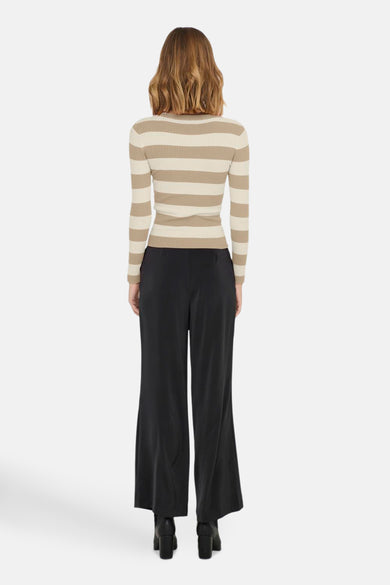 Pull met ronde hals - beige