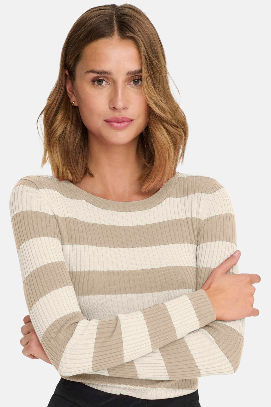 Pull met ronde hals - beige - JDY - 3