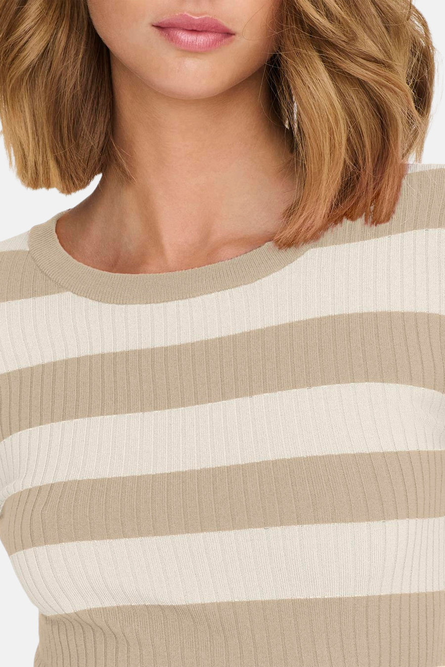 Pull met ronde hals - beige - JDY - 4