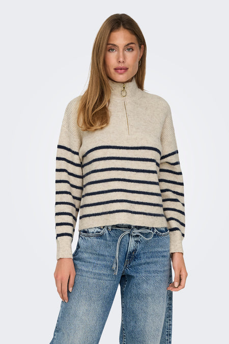 ONLTOKYO L/S ZIP PULLOVER KNT NOOS