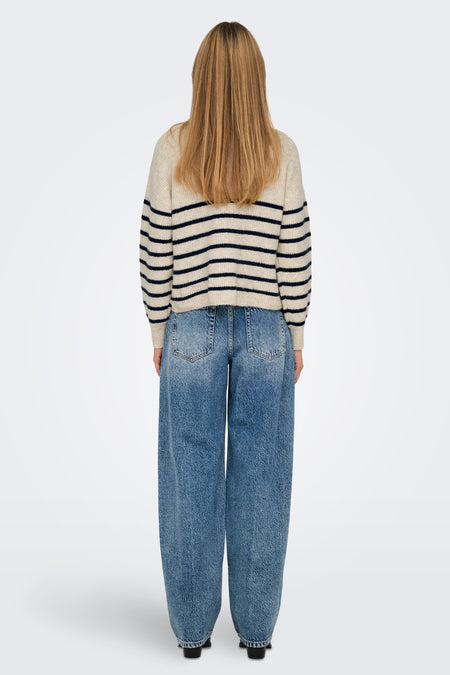 Pull met rolkraag - bruin