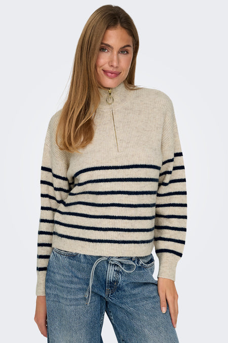 ONLTOKYO L/S ZIP PULLOVER KNT NOOS