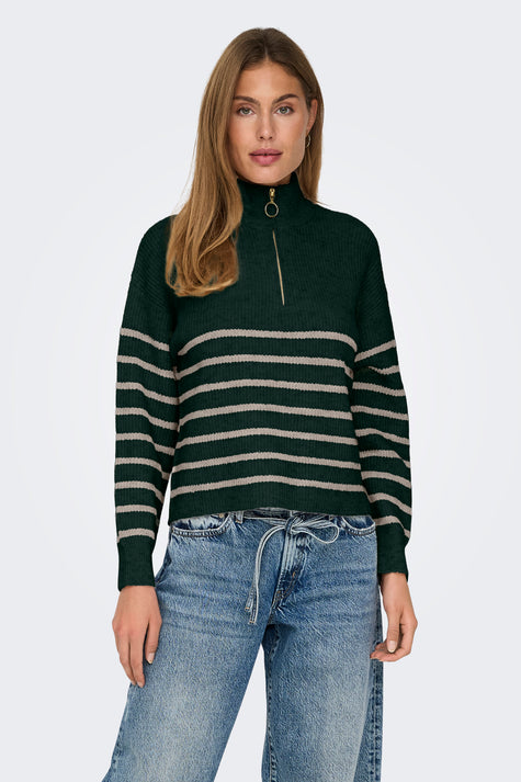 Pull met rolkraag - groen
