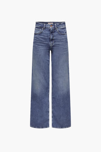 Jean large bleu de ONLY, dans un denim lavé mid-blue.