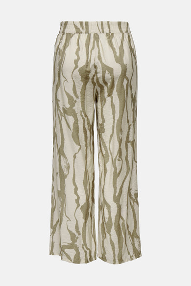 Ecru broek van JDY met abstract, verticaal patroon en elastische tailleband.