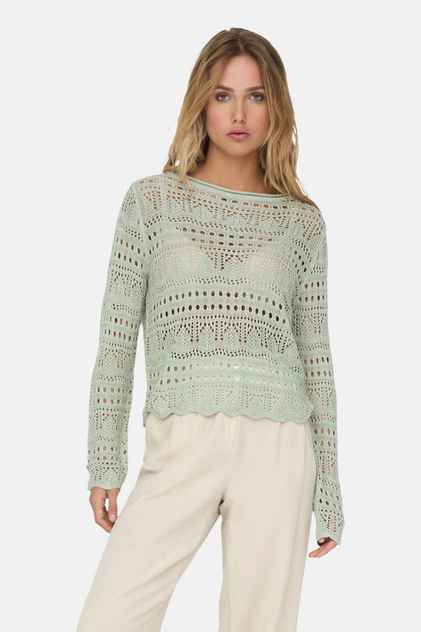 Trui met ronde hals groen - JDY