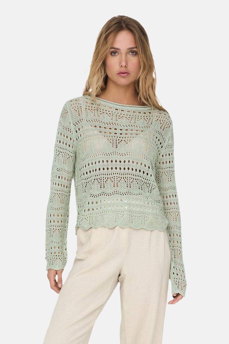 Trui met ronde hals groen - JDY