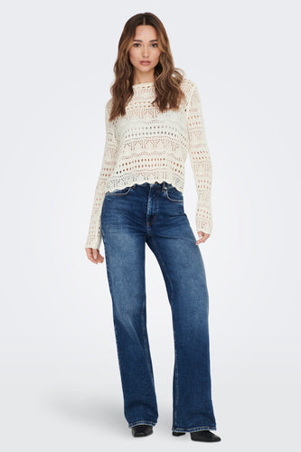 Pull met ronde hals - wit - JDY