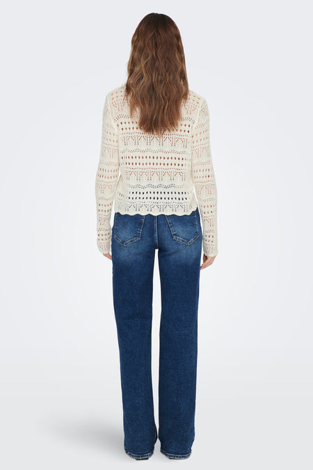 Pull met ronde hals - wit