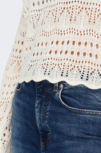 Pull met ronde hals - wit - JDY