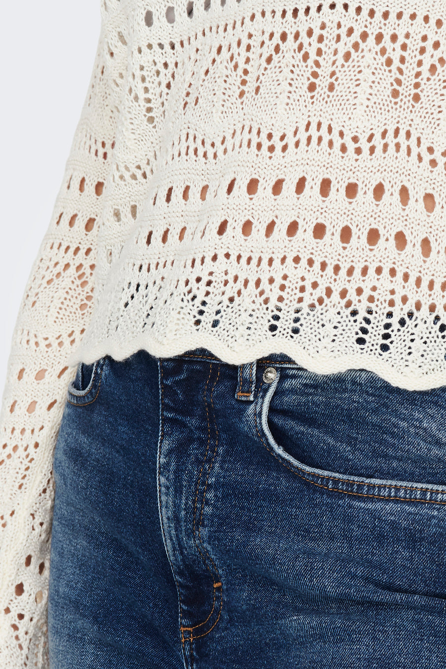 Pull met ronde hals - wit - JDY