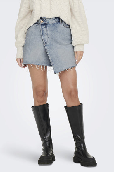 Korte rok - light blue denim