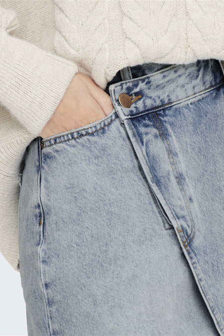 Korte rok - light blue denim