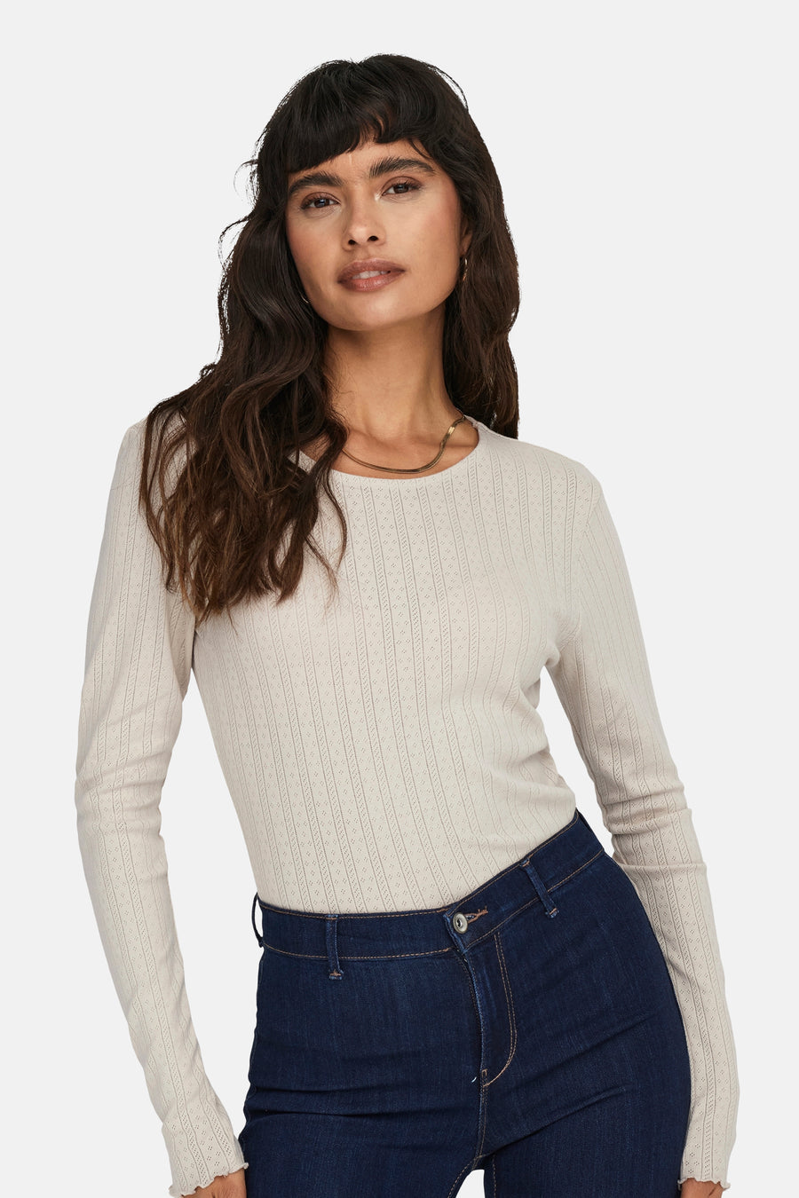 T-shirt met lange mouwen - ecru - ONLY®