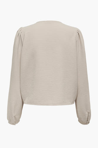 Blouse grise de ONLY, avec manches longues et une texture fine.