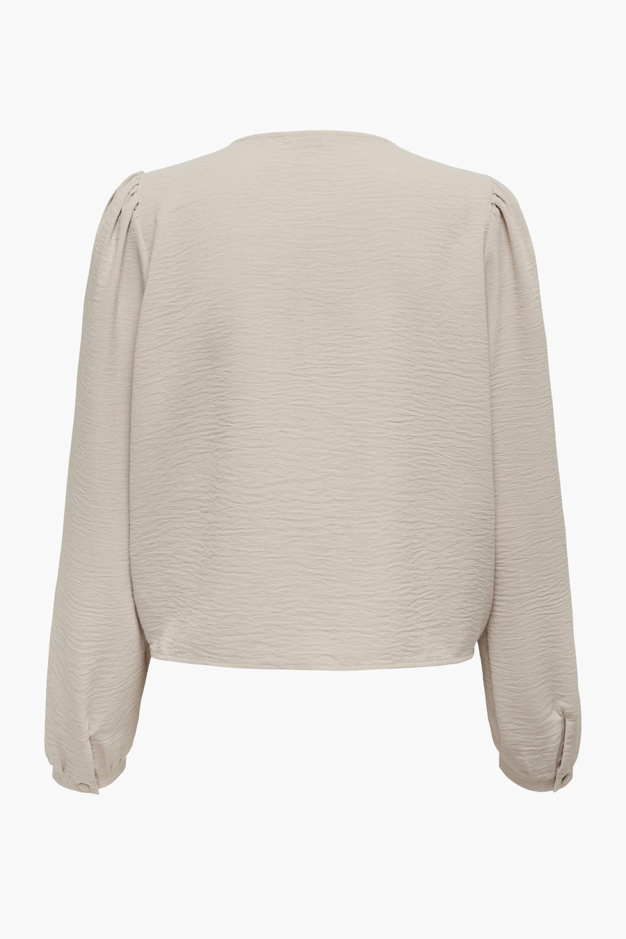 Blouse grise de ONLY, avec manches longues et une texture fine.