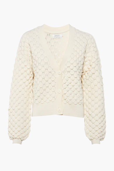 Veste beige ONLY, avec motif à pois et fermeture à boutons.