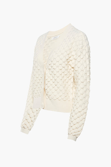Veste beige ONLY, avec une texture à motif de bulles.