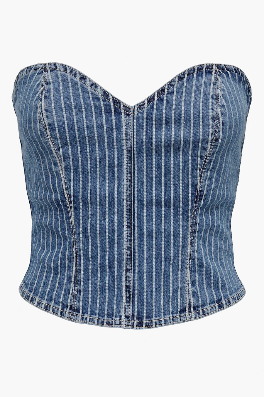 Dames tops blouse zonder mouw - light blue denim