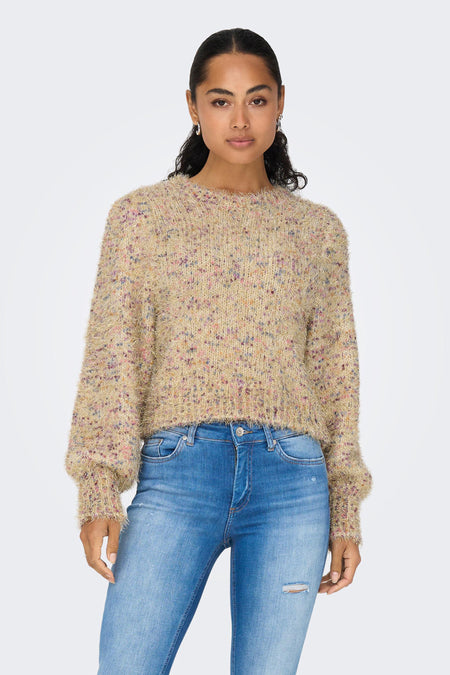 ONLFANTASTICO LS GLITTER O-NECK KNT
