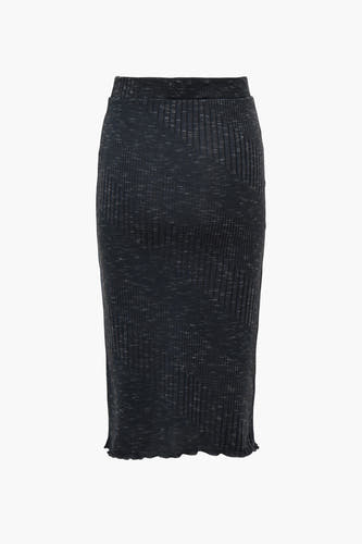Jupe grise de JDY avec texture côtelée et une ceinture élastique.