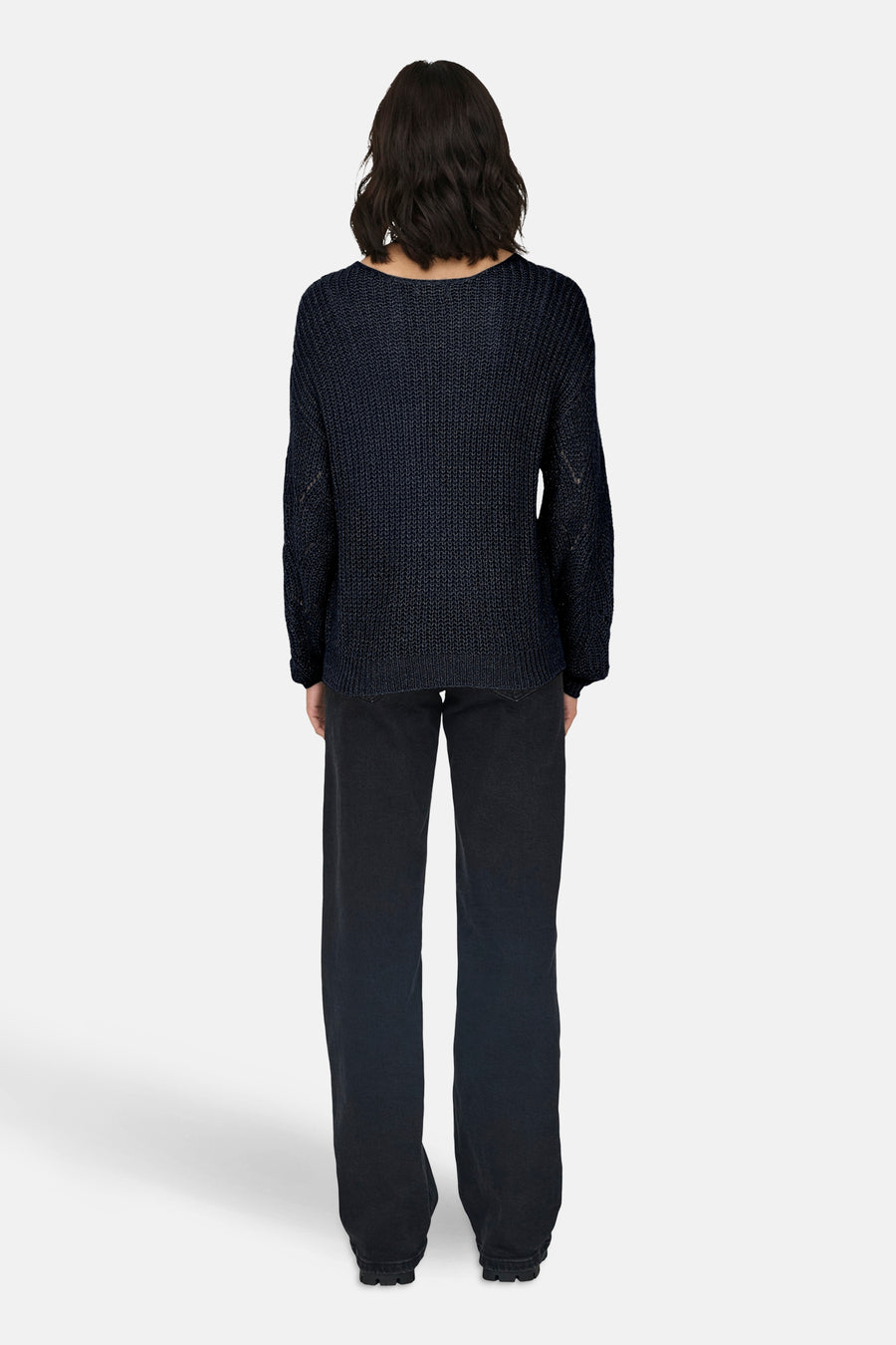 JDYBADUT L/S V-NECK STRUC GLITT PULL KNT