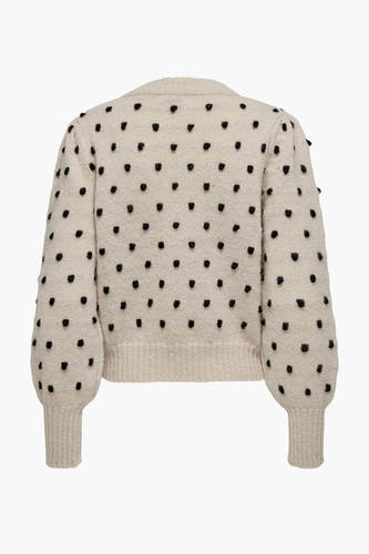 Sweat-shirt écru avec col rond de JDY, à motif boules et longues manches.
