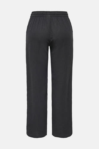Pantalon noir de JDY, avec une taille élastique et une texture subtile.