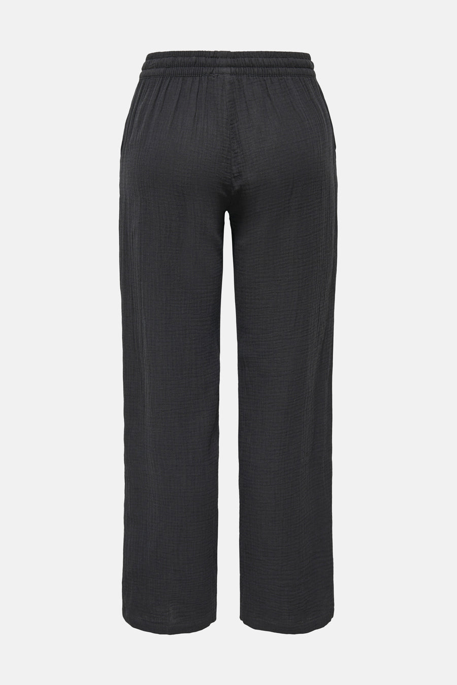 Pantalon noir de JDY, avec une taille élastique et une texture subtile.