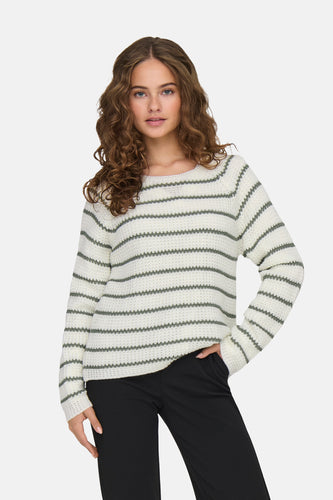 Pull met ronde hals - wit