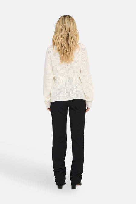 Pull met ronde hals - wit