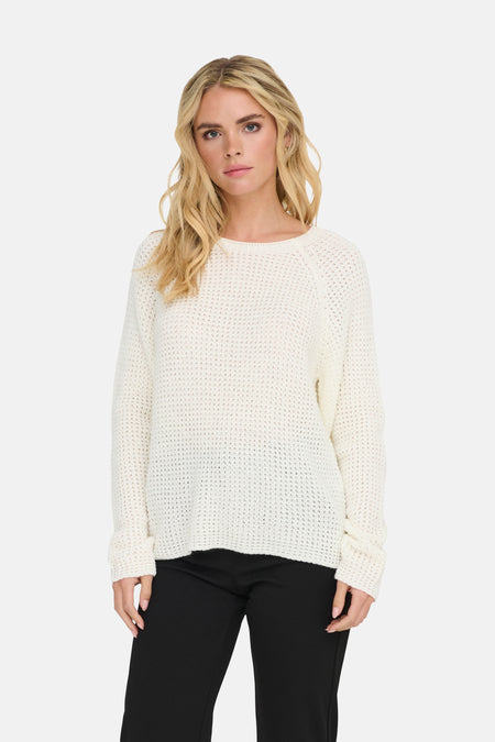 Pull met ronde hals - wit