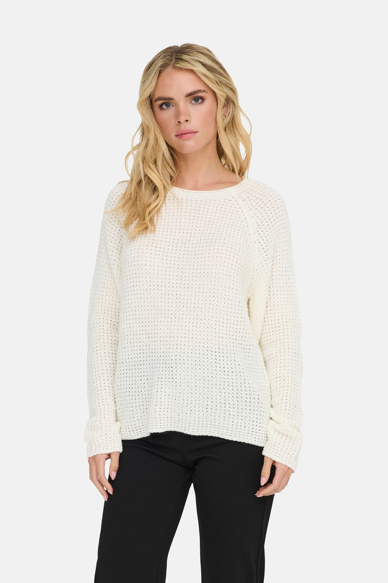 Pull met ronde hals - wit