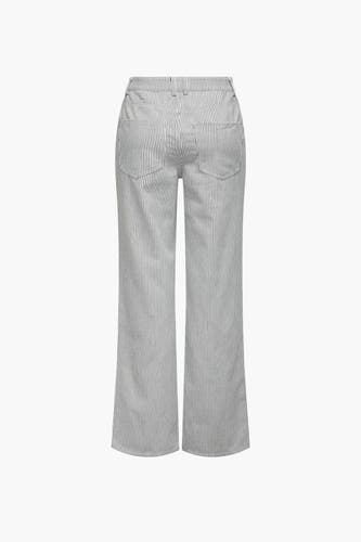Witte broek van ONLY, met fijne verticale strepen en achterzakken.