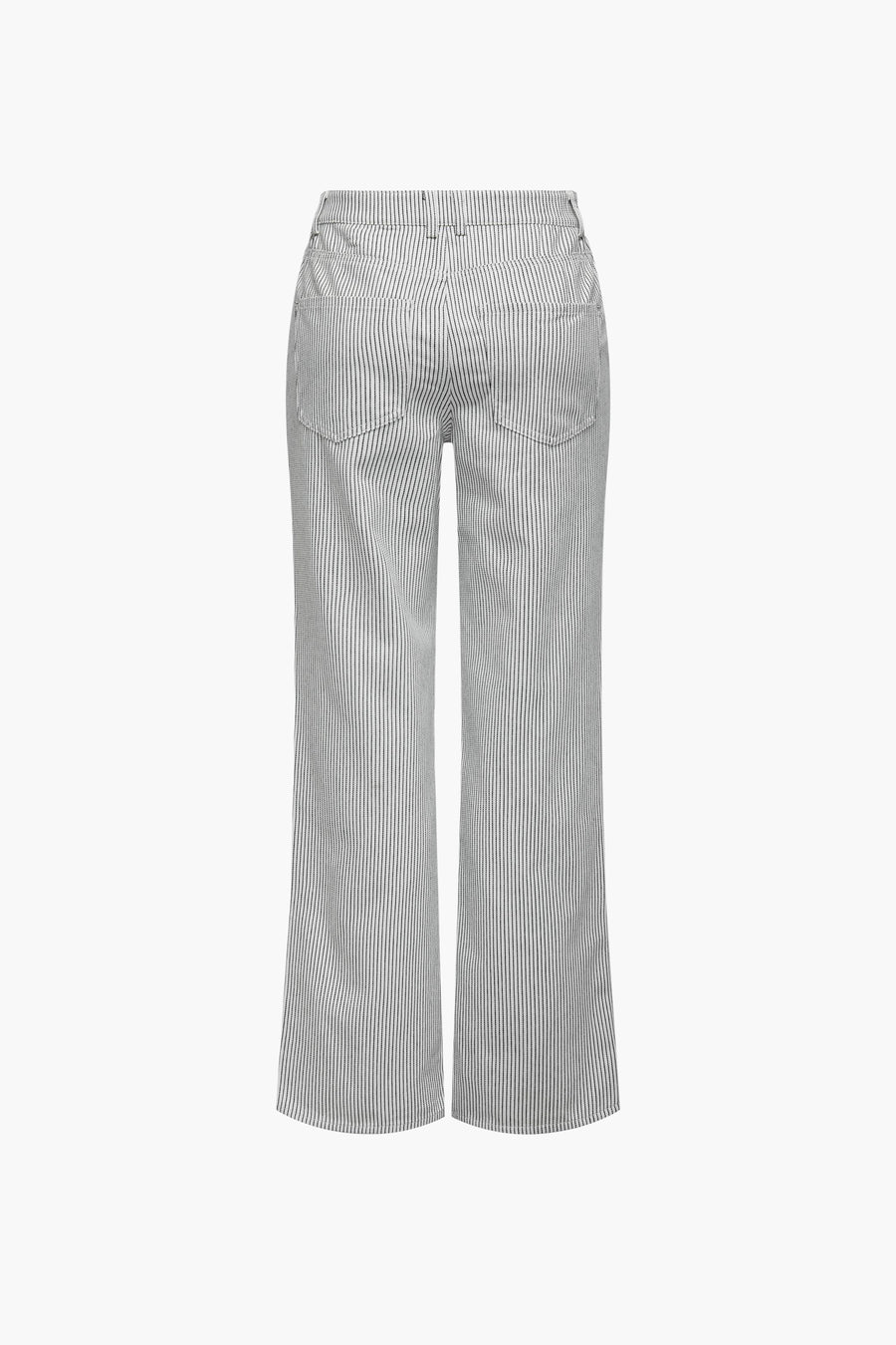 Witte broek van ONLY, met fijne verticale strepen en achterzakken.