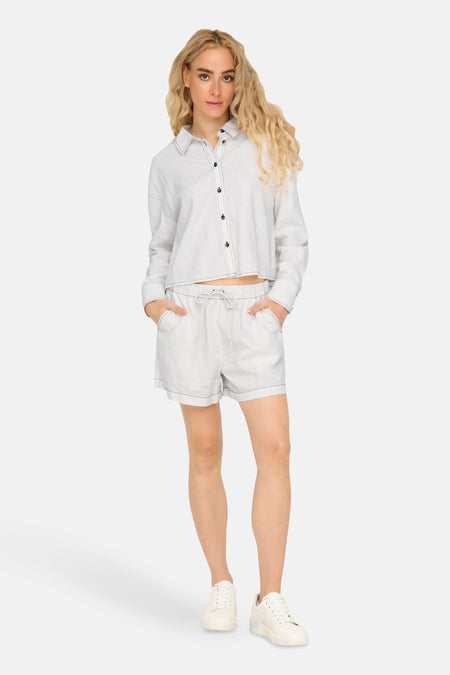 ONLCARO MW LINEN B PULL-UP SHORTS CC PNT