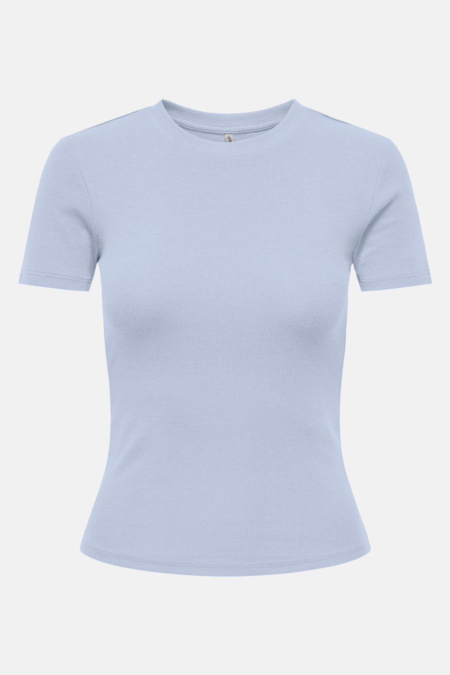 Blauw T-shirt met korte mouwen van ONLY, met ribtextuur.