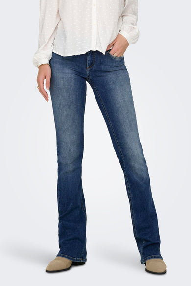 BLUSH FLARE - mid blue denim
