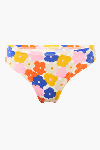 Multicolor slip van ONLY, met een vrolijk bloemmotief in blauw, roze, oranje en geel.