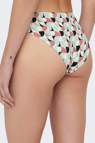 Slip multicolore de ONLY, avec un motif retro graphique en rose, vert, blanc et noir.