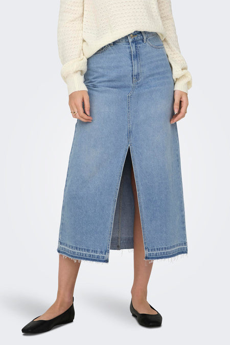 Rok (lang) Light blue denim - JDY