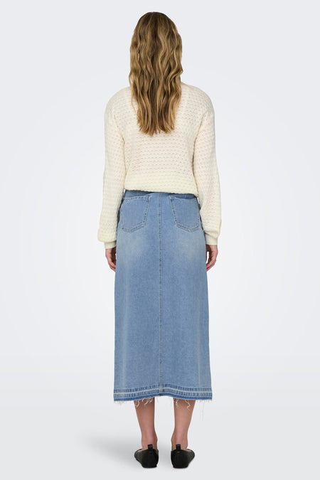 Rok (lang) Light blue denim - JDY