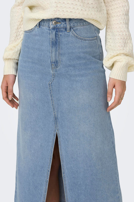 Rok (lang) Light blue denim - JDY