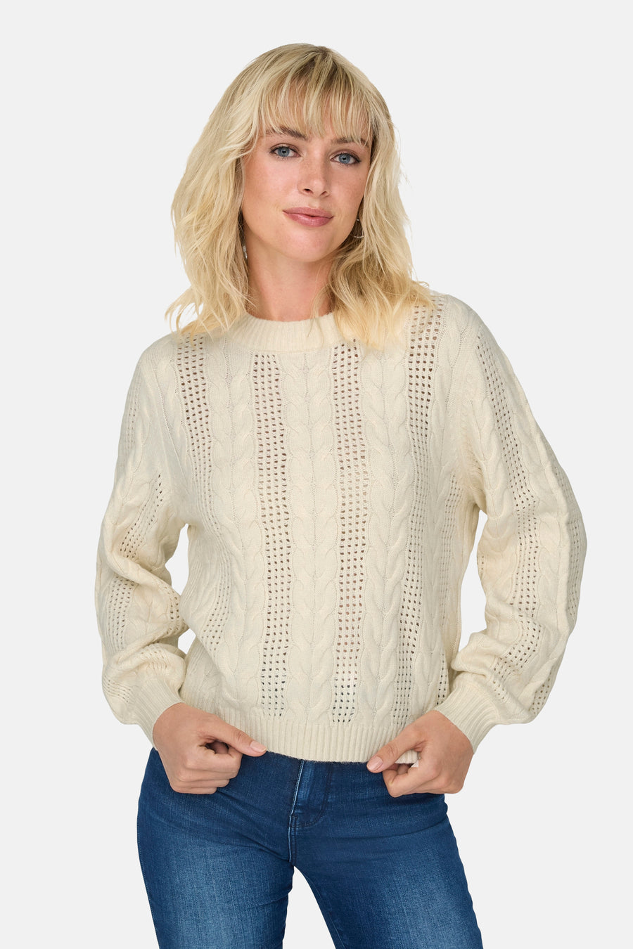 Pull à col rond - blanc - ONLY®