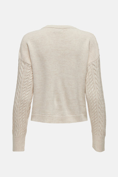 Pull met ronde hals - ecru