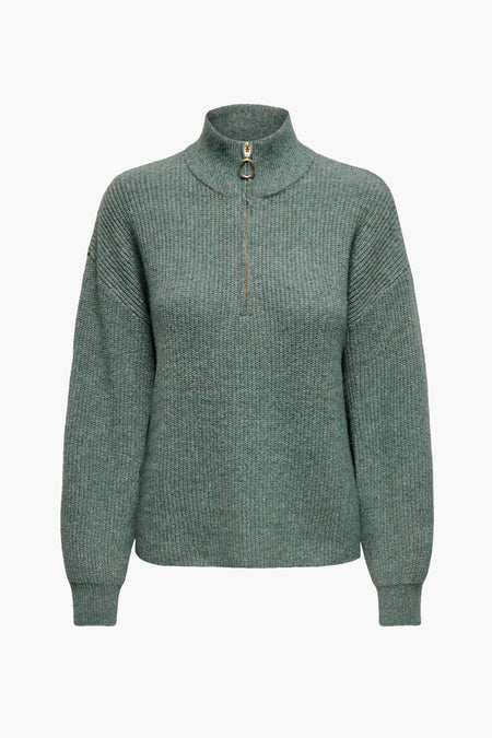 ONLTOKYO SOLID L/S ZIP PULLOVER KNT NOOS